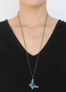 blue - Butterfly Dance - Konplott necklace (long)
